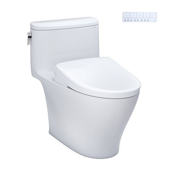 White toilet on white background