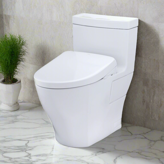 White toilet on a white background