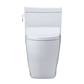 Front view of the TOTO Aimes Washlet+ S7 Bidet Toilet with sleek, modern design and compact form.