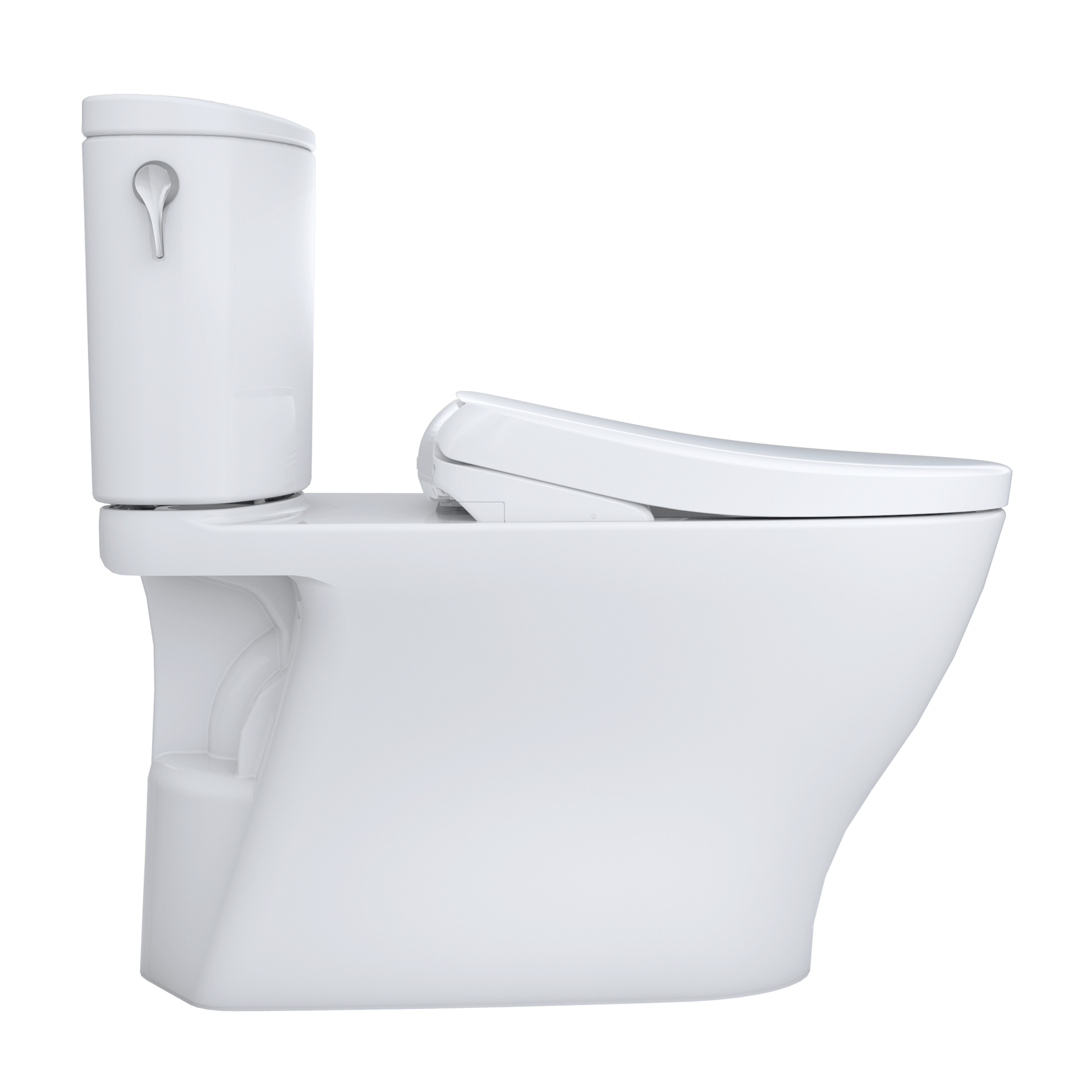 Side view of TOTO Nexus 1G Washlet+ S7A bidet toilet with sleek design and integrated bidet features.