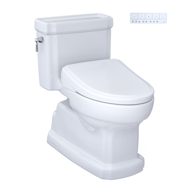 White toilet on white background