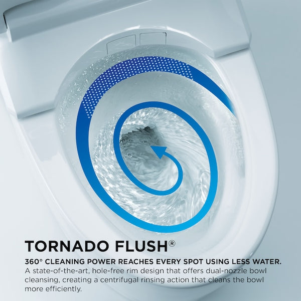 Carolina II One-Piece Toilet by Toto, Elongated Bowl, Universal Height (ADA), Tornado Flush  MS644114CEFG#01