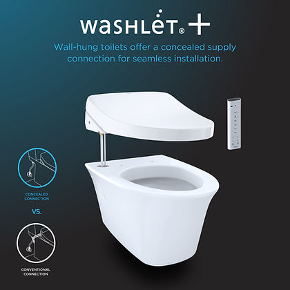 AP Wall-Hung Toto Bidet Toilet, Auto Open/Close, Deodorizer, Heated Seat / Water, Remote CWT4263046CMFG#MS