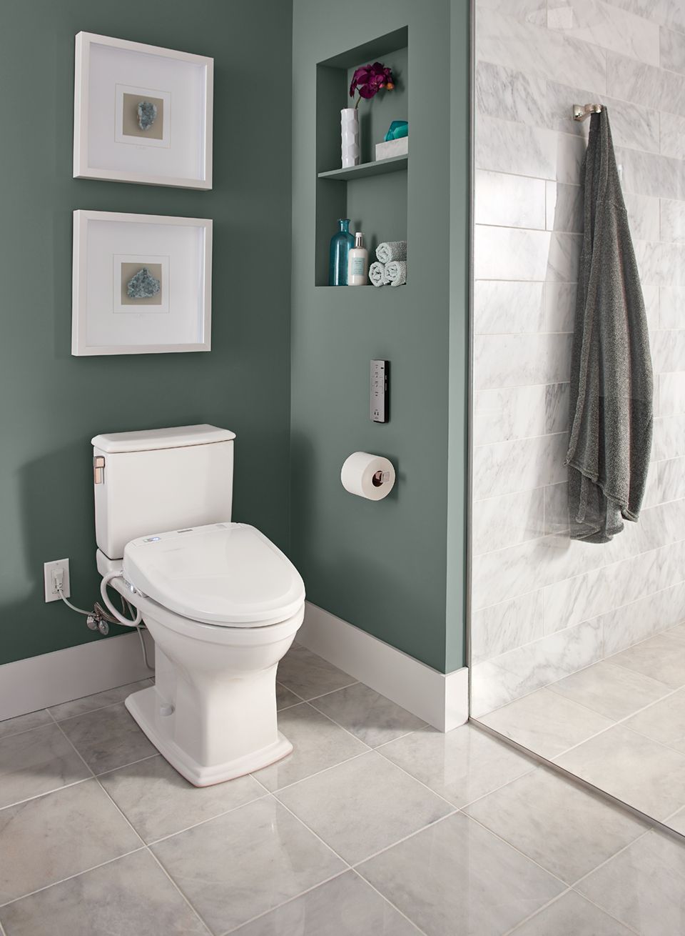 Connelly Two-Piece Toilet by Toto, Universal Height (ADA), Elongated Bowl, Dual Flush, with Washlet®+ Bidet Capability  MS494124CEMFG#01