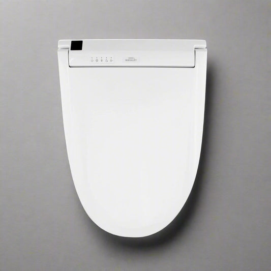 TOTO Washlet C5 Bidet Toilet Seat in sleek white design with remote control features.