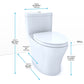 Aquia IV One-Piece Toilet by Toto, Universal Height (ADA),  Elongated Bowl, Dual Flush, with Washlet Bidet Capability MS646124CEMFG#01